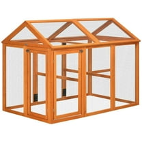 YYAo Chicken Coop, Outdoor Chicken Coop,Wooden Chicken Run, Combinable Design with Perches,Orange
