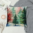 thumbnail image 2 of Shiartex Watercolor Christmas Tree Pillow Covers - Red Green  Pine Trees Decorative Pillow Cases for Winter Holiday Indoor Home Decor Couch Sofa Bed, 2 of 5
