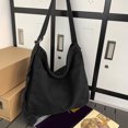 thumbnail image 4 of Bolsa de hombro Lona Simple College Student Bookbag Harajuku Satchels (Negro) Likrtyny Para Estrenar, 4 of 9