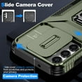 thumbnail image 5 of Phone Case for Samsung Galaxy A35 Case with Sliding Camera Cover, with 360° + 100° Free Rotation Metal Finger Ring Bracket, Fit Magnet Car Mount, 2 In 1 Case Cover for Samsung Galaxy A35, Darkgreen, 5 of 8