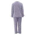 thumbnail image 3 of Tnhcen Women's Pajama Set Double - faced Fleece Spring Thermal Sleepwear Cozy Fuzzy Pajamas Plus Size S - XL Long Sleeve Button Front Cherry Embroidered Loungewear, 3 of 5