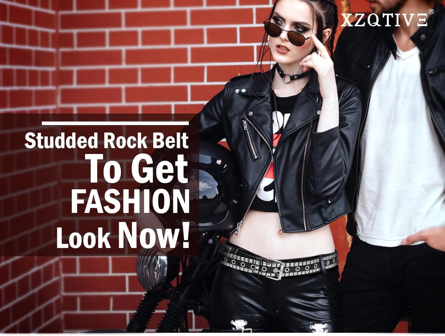 XIATIAN Studded Belt Metal Punk Rock Rivet Belts for Women
