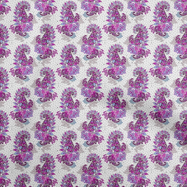 oneOone Silk Tabby Purple Fabric Paisleys Sewing Craft Projects Fabric Prints By Yard 42 Inch Wide