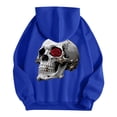 thumbnail image 4 of Mens Hoodie Tops Halloween Skull Graphic Loose Hooded Mens Warm Clothing,Blue,3XL, 4 of 4