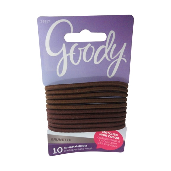 Womens Colour Collection 4mm Elastics, Brunette, 10 Ct