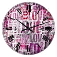 thumbnail image 1 of DesignArt Grunge Love Grande Horloge Murale Carrée, 1 of 2