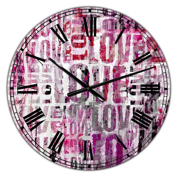 Designart Oversized Multicolor Analog Round Cottage Modern Wall Clocks, CLM25852-C23