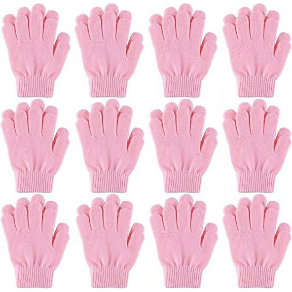 Kids Childrens Winter Stretch Magic Gloves Childrens Girls 6-Pack Pink - Toddler 2-5