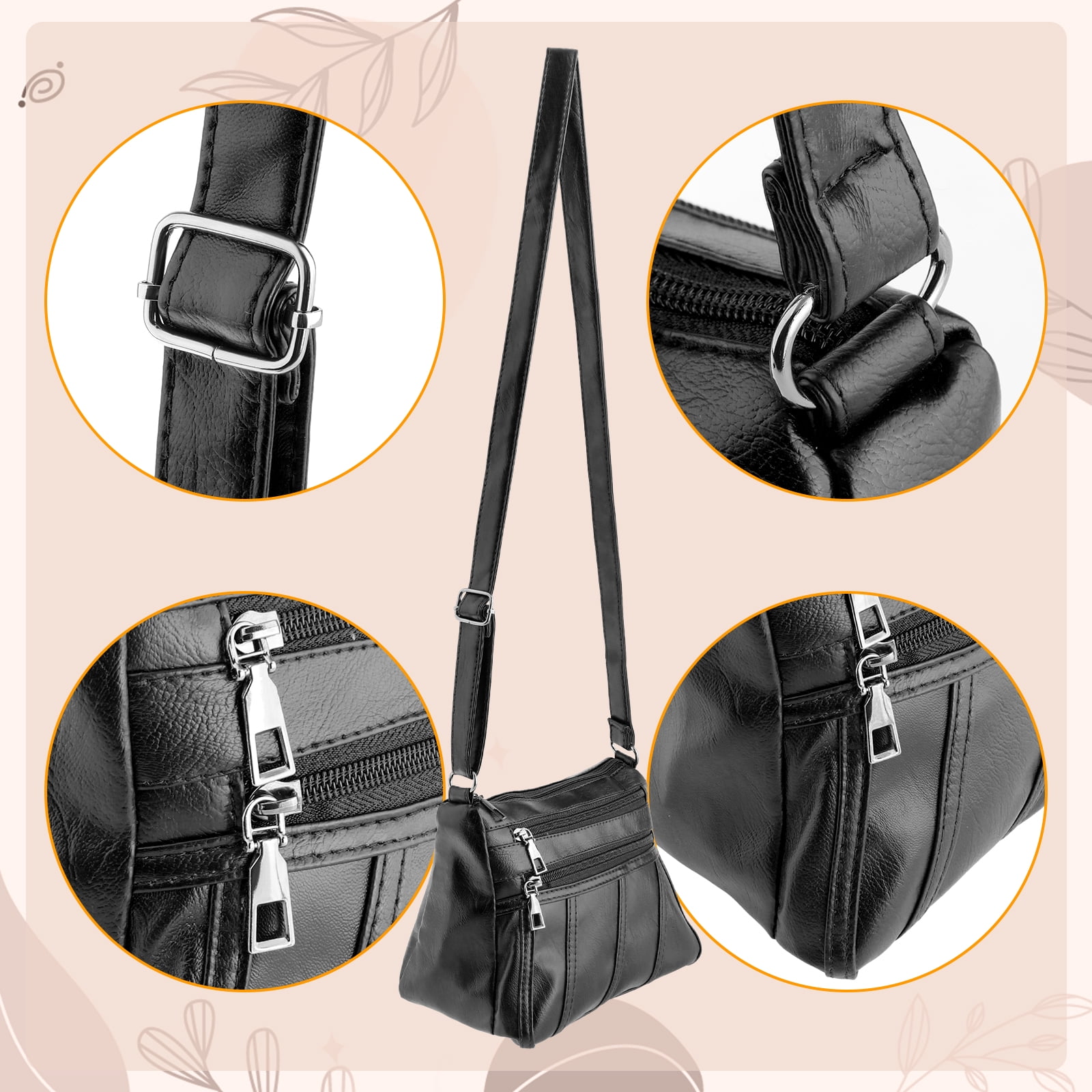 Women's Purse for Bag Soft PU Leather Shoulder Bag Women's Handbag Handle Satchel, Black
