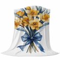 thumbnail image 6 of Spring Botanical Blanket Soft Cozy Warm Throw Blanket for Couch, Plush Fuzzy Flannel Fleece Blankets for Sofa, Yellow Verdant Flower Patterns Bed Blankets Lightweight Gifts for Women, 40"x60", 6 of 9