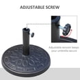 thumbnail image 4 of Base Ronde en Résine de 26 Lb pour Parasol, Support de Marché pour Mât Φ1,5 Pouces, Φ1,89 Pouces, pour Cour Arrière, Jardin, Bronze, 4 of 7