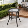 thumbnail image 2 of Ktaxon Wicker Side Table, Patio Rattan Coffee Table for Patio, Garden, Porch, Living Room, 2 Tiers End Table for More Storage Space, Gray, 2 of 9