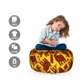 thumbnail image 2 of Animal Storage Toy Bag Chair, Prehistoric Creature Pattern with Giant Jurassic Mammoth Repetition, Stuffed Animal Organizer Washable Bag, Small Size, Earth Yellow Burgundy, by Ambesonne, 2 of 3
