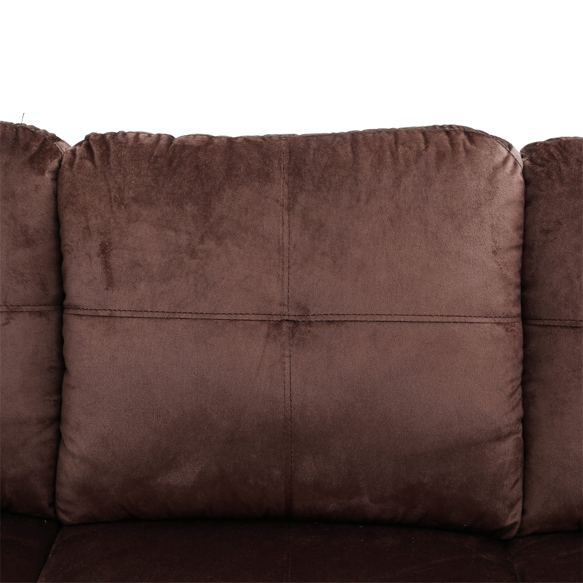 Aukfa Sectional Sofa, Living Room Couch with Storage Ottoman, Right Facing Chaise, Flannel, Brown