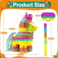 thumbnail image 2 of 16" Cinco de Mayo Pinata, Large Rainbow Color Donkey Pinata 16 x 13 x 5.5 ln with Stick and Blindfold for Fiestas Mexican Party Decoration, Photo Prop, Taco Tuesday Event, 2 of 6