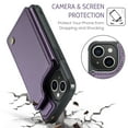 thumbnail image 3 of Fun-Casery for iPhone 14 Case with Card Holder, RFID Blocking Wallet Case Durable PU Leather Kickstand Slim Heavy Duty Shockproof Protective Case for iPhone 14,Purple, 3 of 9