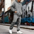 thumbnail image 5 of Hearthz Mens Sweatsuits 2 Piece Set Zip Up Fleece Hoodie Baggy Jogger Sweatpants Set Winter Sweatsuit for Men, 5 of 9