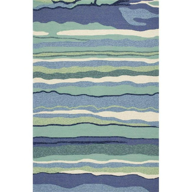 HomeRoots 354123 7 ft. 6 in. Round UV-Treated Polypropylene Ocean Area Rug