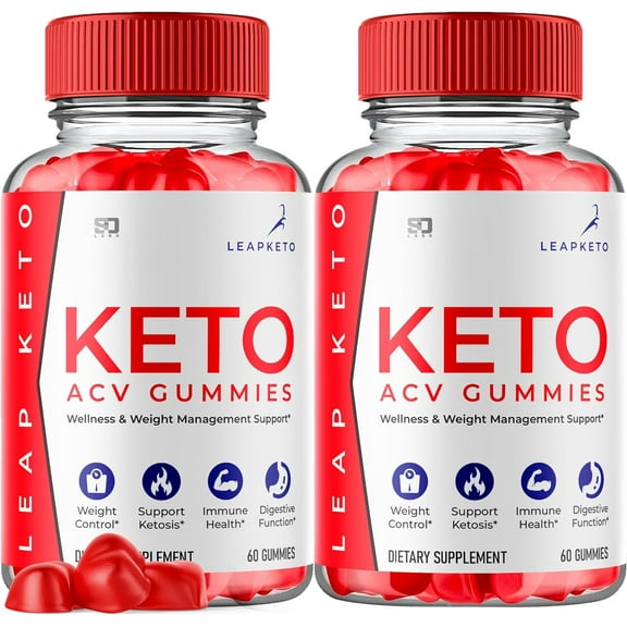 Keto Leap Keto ACV Gummies - Apple Cider Vinegar Supplement for Energy & Focus - Dietary Supplement Gummies with Apple Cider Vinegar Folate Vitamin B12 B6 Beet Root - 2 Pack, 120 Gummies