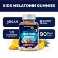 thumbnail image 6 of Vitamatic Sugar Free Kids Melatonin 1mg, 90 Gummies, 60 Pineapple & passionfruit Flavored Gummies, 90 Days Supply, 6 of 11