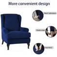 thumbnail image 4 of Stretch Wingback Chair Slipcover, 2-Piece Wing Back Armchair Cover Sofa Cover Furniture Protector for Living Room, Soft Stylish Full Protection for Wingback Chair (Blue), 4 of 6