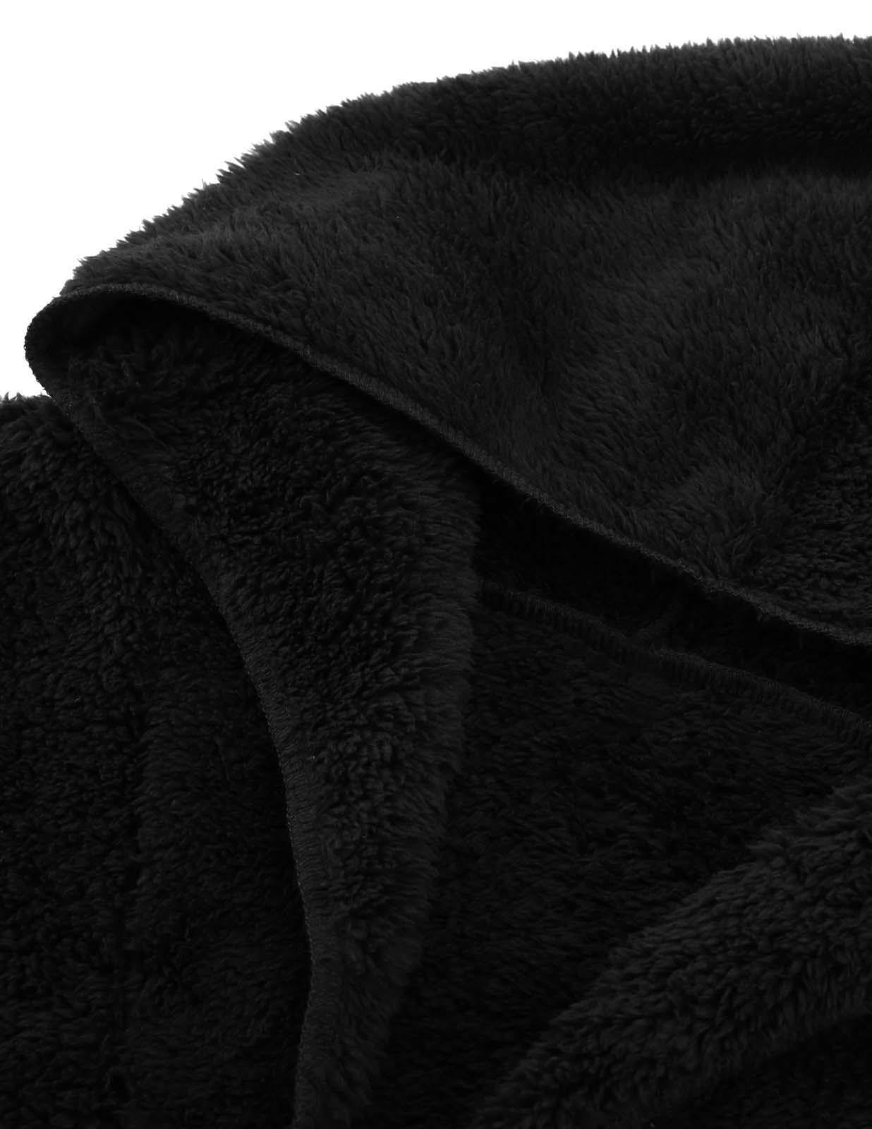 ANGGREK Women Casual Fuzzy Hooded Jacket Faux Fur Cardigan Coat with Pockets
