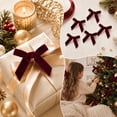 thumbnail image 3 of Burgundy Velvet Bow Christmas Tree Ornament Hanging Decoration for Wreaths and Garlands, 3 of 7