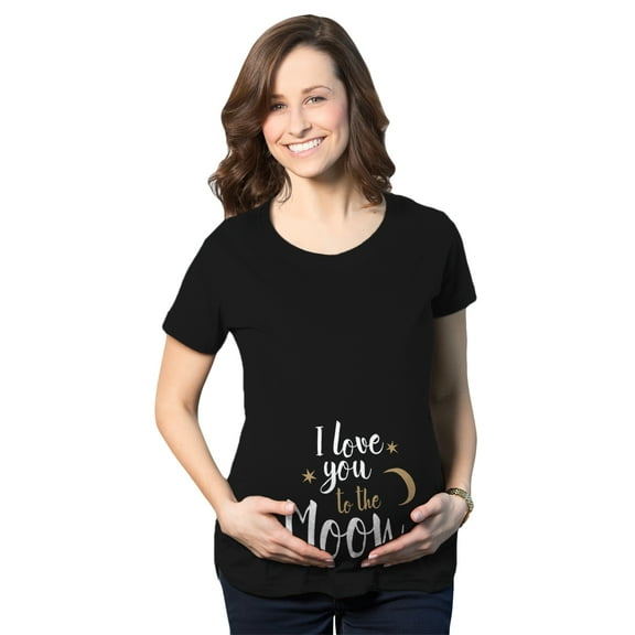 Maternity I Love You to The Moon Cute Maternity Shirts Announce Pregnancy Shirt Fun