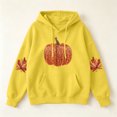 thumbnail image 4 of FchengtaiS Fall Pumpkin Printed Hoodies for Women Long Sleeve Fleece Sweatshirt Halloween Thanksgiving Pullovers Tops, 4 of 6