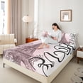 thumbnail image 4 of Homewish Paris Eiffel Tower 3pcs Twin Sheet Sets for Teens Girls Boys,Romantic Valentine Twin Fitted Sheet,Black Pink Breathable Flat Sheet,Ultra Soft Home Decor, 4 of 7