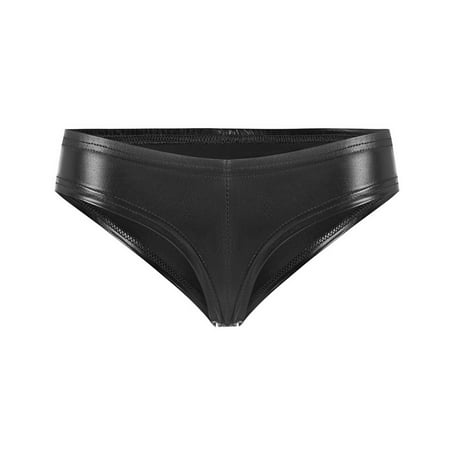 Gunia Lingerie for Women High Gloss Leather Shaping Shorts Underwear for Honeymoon Wedding Night