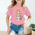 thumbnail image 3 of 2025 Hauts pour Filles, T-Shirts et Chemises Enfant Mignon Graphique Sans Manches Hauts Col Rond Manche Courte Chemise pour Tee Été Décontracté T 3T Vêtements Chemise Jeunesse Filles Chemise Hauts pour Filles Blanc Manche Longue Filles Court, 3 of 5