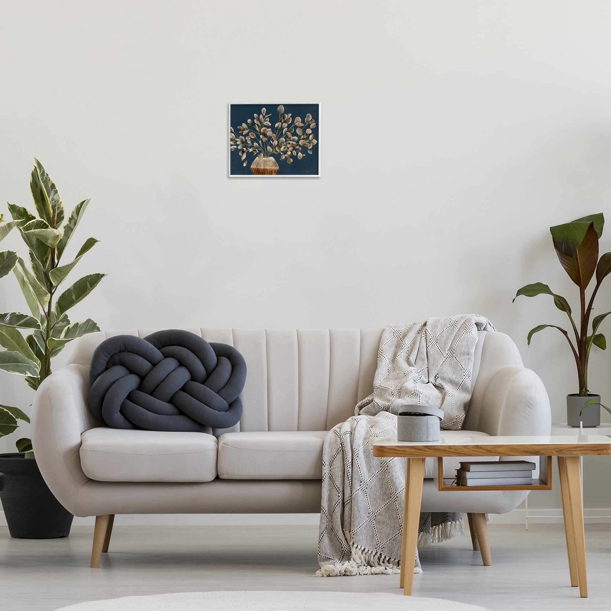 Stupell Industries Rustic Eucalyptus Leaves Botanical & Floral Painting White Framed Art Print Wall Art, 14 x 11