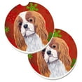 thumbnail image 1 of Carolines Treasures SC9434CARC Cavalier Spaniel Flocons de Neige Rouges et Verts Ensemble de Noël de 2 Porte-Gobelets sous-Verre de Voiture, 1 of 1