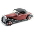 thumbnail image 2 of 1950 Mercedes Benz 170S Cabriolet Burgundy and Black 1/18 Diecast Model Car by Signature Models, 2 of 3