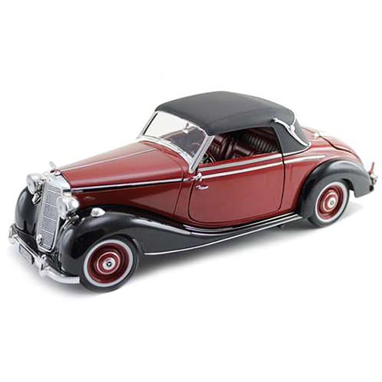1950 Mercedes Benz 170S Cabriolet Burgundy and Black 1/18 Diecast