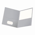 thumbnail image 1 of Carpetas Oxford de dos bolsillos, papel texturizado, tamaño carta, gris, capacidad para 100 hojas, caja de 25 (57505EE), 1 of 3