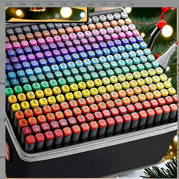 120pcs Dual Tip Markers Set - No Bleeding for Adult Coloring Books, Fine & Brush Tips for Coloring, Calligraphy, Drawing & Sketching (Perfect Holiday Gift)