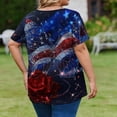 thumbnail image 6 of Dweltoz American 1776 2026 250th Usa Women Plus Size T-Shirt L-5xl V Neck Short Sleeve 4th Of July Tunics Tops Casual Loose Trendy Blouse,Blue 4XL, 6 of 6