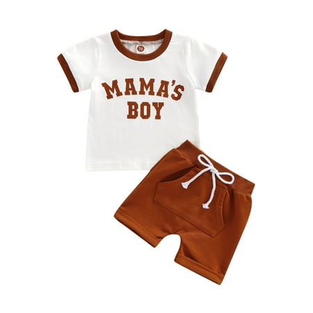

Ma&Baby 0-24m Baby Boy Short Sleeve T-Shirt+ Shorts Set Two-piece Tracksuit