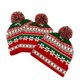 thumbnail image 5 of Mujeres Hombres Invierno 2 Piezas Gorro De Navidad Gorro Bufanda Larga Conjunto Copo De Nieve Rayas Estampado Punto Pompón Gorro De Calavera Vacaciones Navidad Calentador De Cuello, 5 of 5