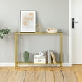 thumbnail image 6 of HOOBRO 39.4" Modern Gold Console Table Tempered Glass Sofa Table Hallway GD04XG01, 6 of 8
