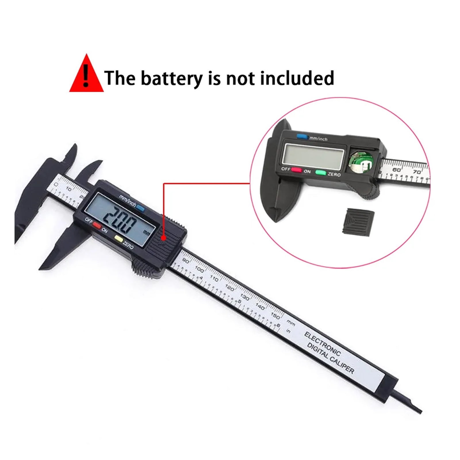 150mm 100mm Electronic Digital Caliper Carbon Fiber Dial Vernier Caliper Gauge Micrometer Measuring Tool Digital Ruler ,Easy to Use
