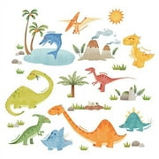 DECOWALL DS-8019 Dinosaurs Kids Wall Stickers Wall Decals Peel and Stick Removable Wall Stickers for Kids Nursery Bedroom Living Room (Small)