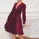 thumbnail image 1 of Vestido de cóctel fluido para mujer, elegante vestido de cóctel ajustado de terciopelo Ygjytge Rojo T S para Mujer, 1 of 9