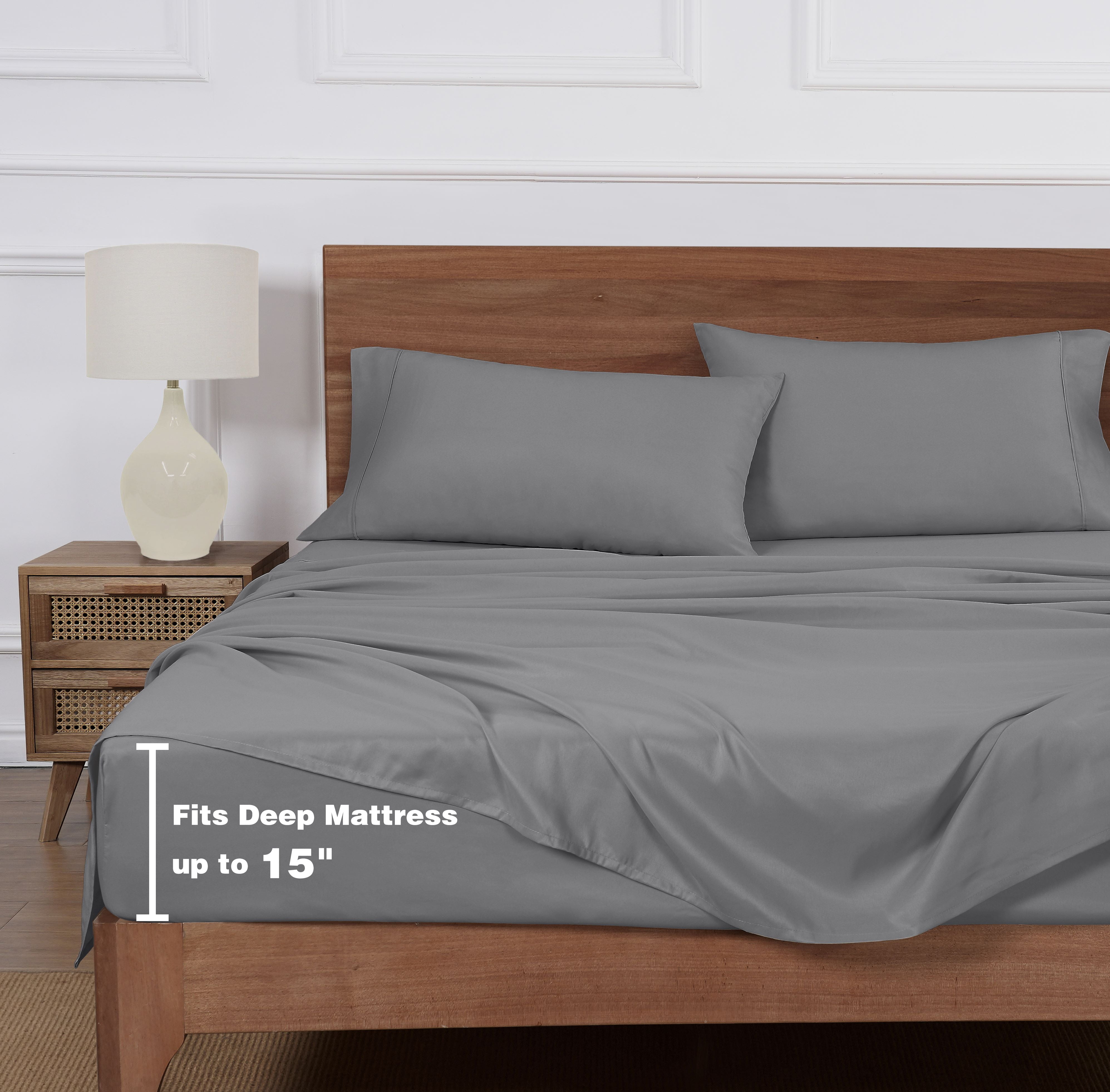 MAINSTAYS SUPER SOFT BRUSHED MICROFIBER BED SHEET SET, ARCTIC WHITE, QUEEN, 4 PIECE
