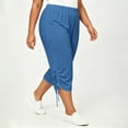 thumbnail image 6 of SwiftWear Women's Plus Size Capri Pants with Pockets Drawstring Hem Split Athletic Lounge Pants Soft Stretch Casual Summer Joggers, 6 of 8