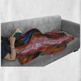 thumbnail image 6 of Modern Soft Flannel Fleece Throw Blanket, Abstract Rainbow Vivid Colorful Ombre Mosaic Geometrical Wavy Design Print, Cozy Plush for Indoor and Outdoor Use, 50" x 60", Multicolor, by Ambesonne, 6 of 6