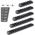 thumbnail image 2 of Paquete de 5 rieles Picatinny de polímero, 5 ranuras, 7 ranuras, 9 ranuras, 11 ranuras, 13 ranuras Accesorios con 10 tuercas en T, 10 tornillos y 1 llave - Negro ER, 2 of 5