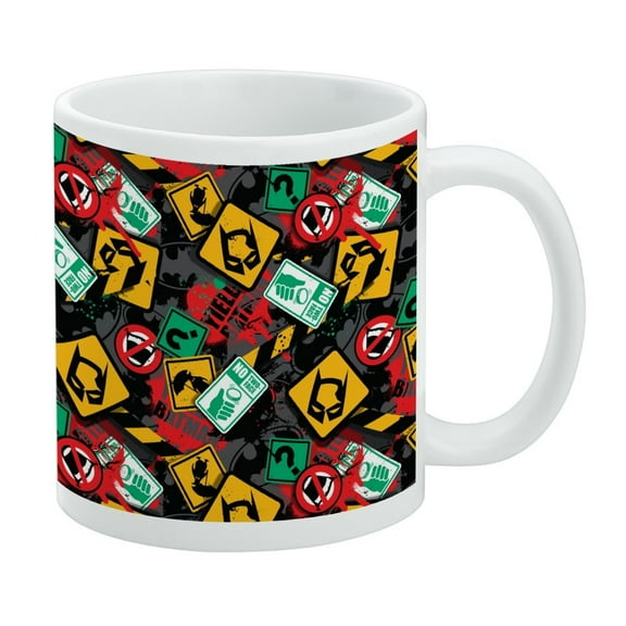 Batman Batman Street Sign Pattern White Mug